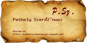 Pethely Szerénusz névjegykártya